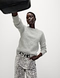 Cloud-Yarn Ribbed Crew Neck Jumper