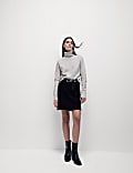 Cloud Yarn Textured Roll Neck Jumper