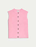 Cloud-yarn Knitted Crew Neck Waistcoat