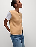 Cloud-yarn Knitted Crew Neck Waistcoat