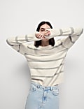 Cloud-yarn Sequin Striped Jumper