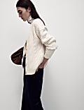 Gilet coupe d&eacute;contract&eacute;e &agrave; col en V et motif textur&eacute;