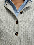 Cloud-Yarn Textured Crew Neck Cardigan