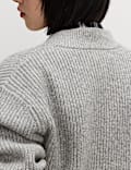 Cloud-Yarn Textured Bomber Cardigan