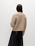 Cloud-Yarn Textured Bomber Cardigan