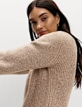 Cloud-Yarn Textured Bomber Cardigan