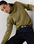 Cloud-yarn Ribbed Roll Neck Jumper