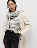 Cloud-Yarn Twisted Cable High Neck Jumper