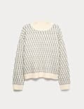 Cloud-Yarn Twisted Cable High Neck Jumper