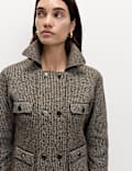 Cloud-Yarn Pocket Detail Knitted Jacket