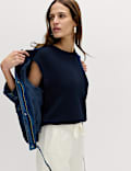 Muscle Knitted Vest with Linen