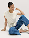 Muscle Knitted Vest with Linen