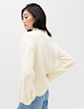 Jumper Berleher Tinggi Rajut Kabel Cloud-Yarn