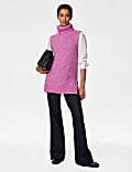 Ribbed Roll Neck Knitted Vest