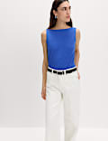 Cotton Rich Slash Neck Slim Fit Vest