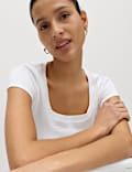 Cotton Rich Premium Square Neck Top