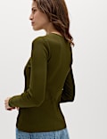 Top Henley Popper de manga larga y 100 % algod&oacute;n 