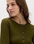 Top Henley Popper de manga larga y 100 % algod&oacute;n 