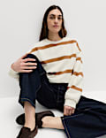 Cotton Rich Striped Long Sleeve Sweatshirt