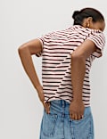 Pure Slub Cotton Striped T-Shirt