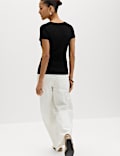Pure Cotton Ruched T-Shirt