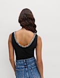 Chain Detail Scoop Neck Cami Top