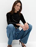 Velvet Funnel Neck Top