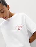 T-shirt graphique coupe extra-large 100 % coton avec imprimé 
