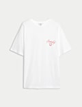T-shirt graphique coupe extra-large 100 % coton avec imprimé 