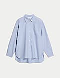 Pure Cotton Collared Oversized Shirt