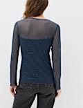 Mesh Sparkly Regular Fit Top