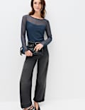 Mesh Sparkly Regular Fit Top