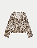 Pure Cotton Printed Tie Front Top