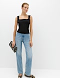 Cotton Rich Square Neck  Vest