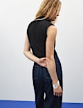 Plisse Longline Vest Top