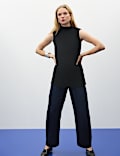 Plisse Longline Vest Top