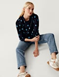 Cotton Rich Printed Crew Neck Sweatshirt
