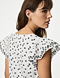 Pure Cotton Printed Embroidered Top