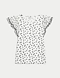 Pure Cotton Printed Embroidered Top