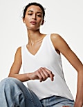 Camiseta informal de escote en pico