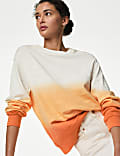 Lässiges Sweatshirt aus reiner Baumwolle mit Ombré-Muster