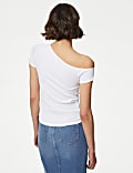 Cotton Rich One Shoulder Top