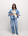 Cotton Rich Ribbed Collared Zip Up Top
