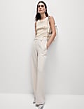 Cotton Rich Embellished Crew Neck Vest Top
