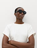 Cotton Rich Short Sleeve Ruched T-Shirt