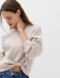 Cotton Rich Crew Neck Twist Front Sweatshirt