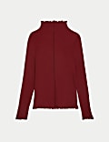 Lyocell Blend Funnel Neck Top