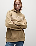 Pure Cotton Embellished Longline Hoodie