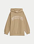 Pure Cotton Embellished Longline Hoodie