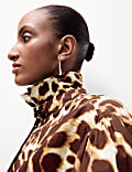 Pure Cotton Animal Print Collared Shirt